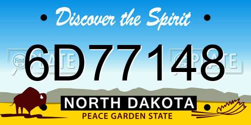 6D77148 North Dakota License Plate