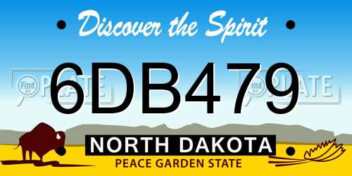 6DB479 North Dakota License Plate
