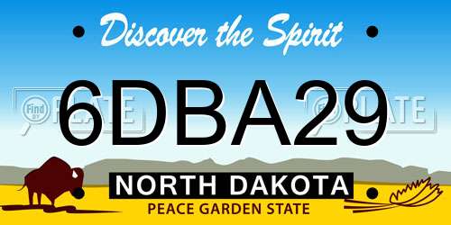 6DBA29 North Dakota License Plate
