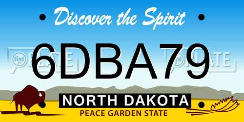 6DBA79 North Dakota License Plate