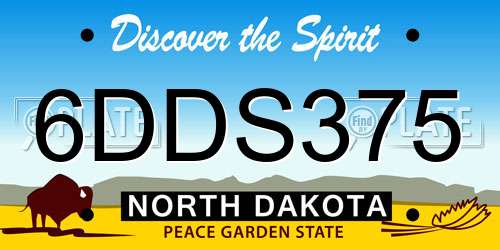 6DDS375 North Dakota License Plate