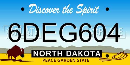 6DEG604 North Dakota License Plate