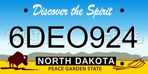 6DEO924 North Dakota License Plate