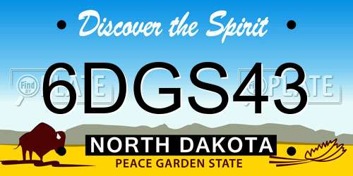 6DGS43 North Dakota License Plate