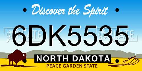 6DK5535 North Dakota License Plate