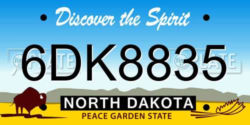 6DK8835 North Dakota License Plate