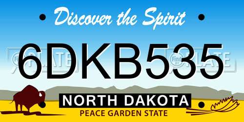 6DKB535 North Dakota License Plate