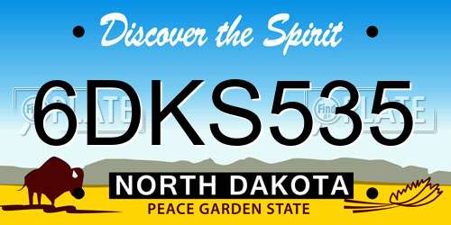 6DKS535 North Dakota License Plate