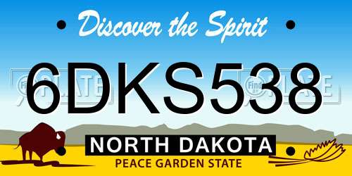 6DKS538 North Dakota License Plate
