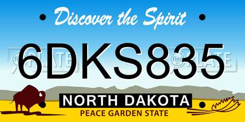 6DKS835 North Dakota License Plate