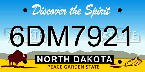 6DM7921 North Dakota License Plate