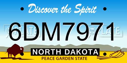 6DM7971 North Dakota License Plate