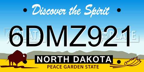 6DMZ921 North Dakota License Plate