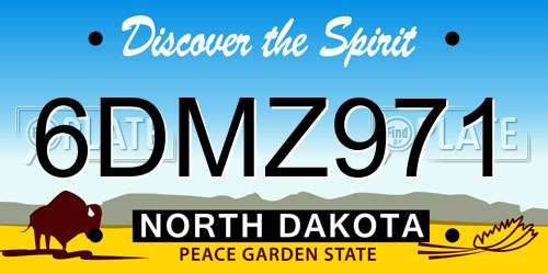 6DMZ971 North Dakota License Plate