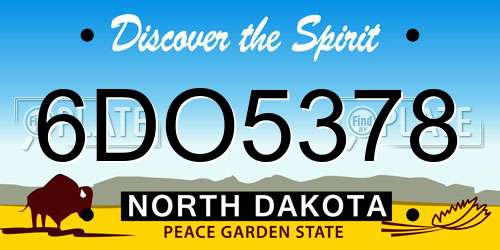 6DO5378 North Dakota License Plate