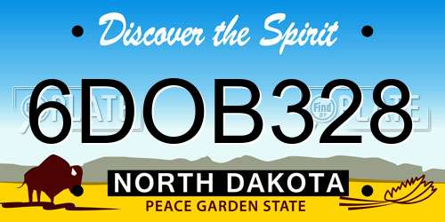 6DOB328 North Dakota License Plate