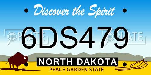 6DS479 North Dakota License Plate
