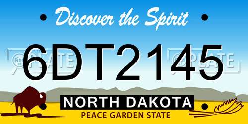 6DT2145 North Dakota License Plate