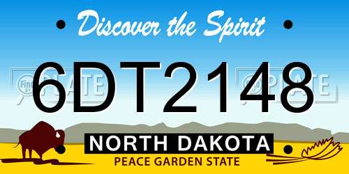 6DT2148 North Dakota License Plate