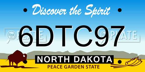 6DTC97 North Dakota License Plate