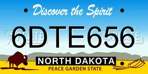 6DTE656 North Dakota License Plate