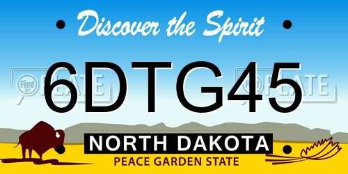 6DTG45 North Dakota License Plate
