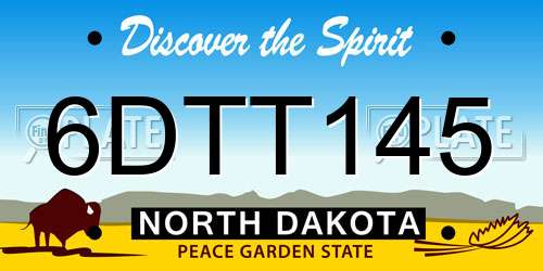 6DTT145 North Dakota License Plate