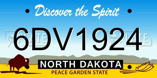 6DV1924 North Dakota License Plate