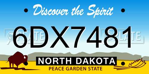 6DX7481 North Dakota License Plate