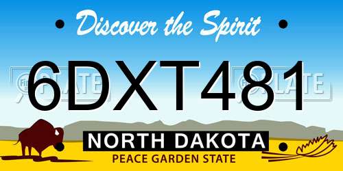6DXT481 North Dakota License Plate