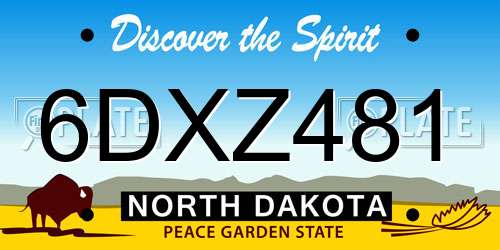 6DXZ481 North Dakota License Plate