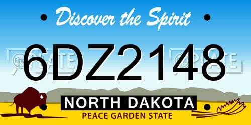 6DZ2148 North Dakota License Plate