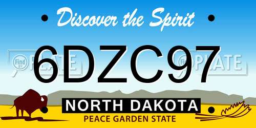 6DZC97 North Dakota License Plate