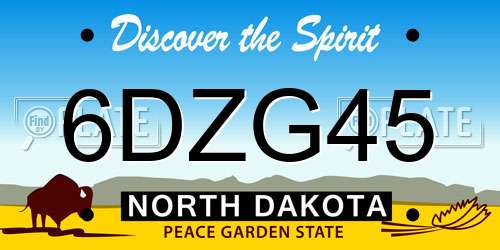 6DZG45 North Dakota License Plate