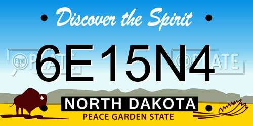 6E15N4 North Dakota License Plate