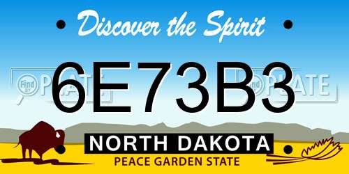 6E73B3 North Dakota License Plate