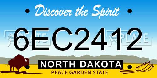 6EC2412 North Dakota License Plate