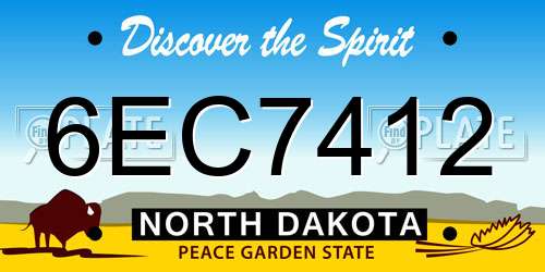 6EC7412 North Dakota License Plate