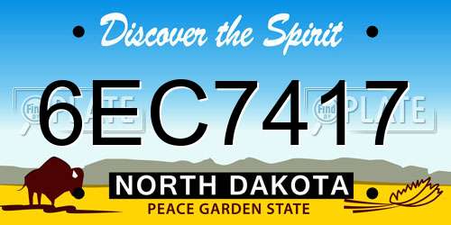 6EC7417 North Dakota License Plate