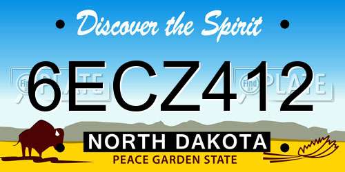 6ECZ412 North Dakota License Plate