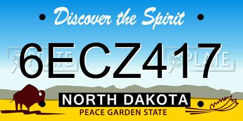 6ECZ417 North Dakota License Plate