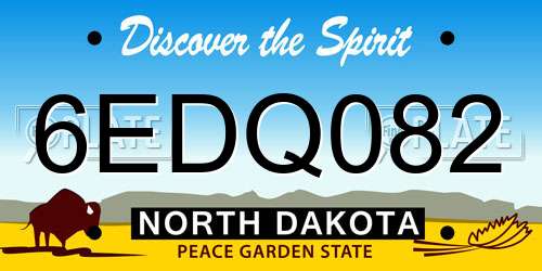 6EDQ082 North Dakota License Plate