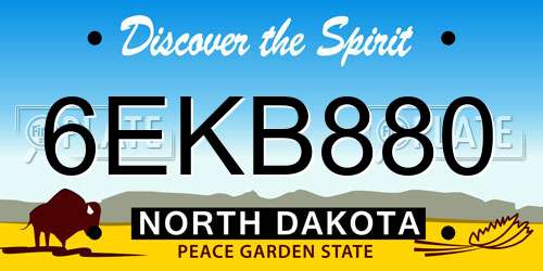 6EKB880 North Dakota License Plate