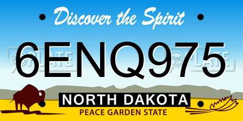 6ENQ975 North Dakota License Plate