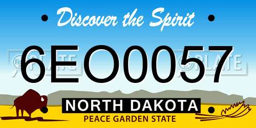 6EO0057 North Dakota License Plate