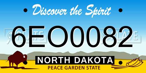 6EO0082 North Dakota License Plate
