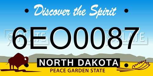6EO0087 North Dakota License Plate