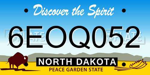 6EOQ052 North Dakota License Plate