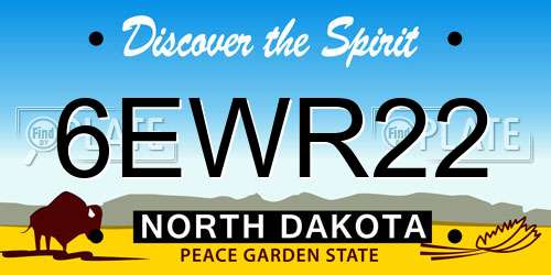 6EWR22 North Dakota License Plate