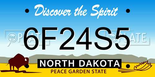 6F24S5 North Dakota License Plate